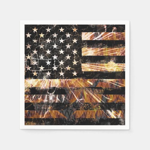 Industrial Construction Flag Sparks Napkins