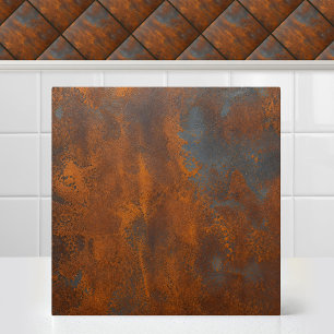 Industrial Corten Steel Weathered Iron Rust Metal Ceramic Tile