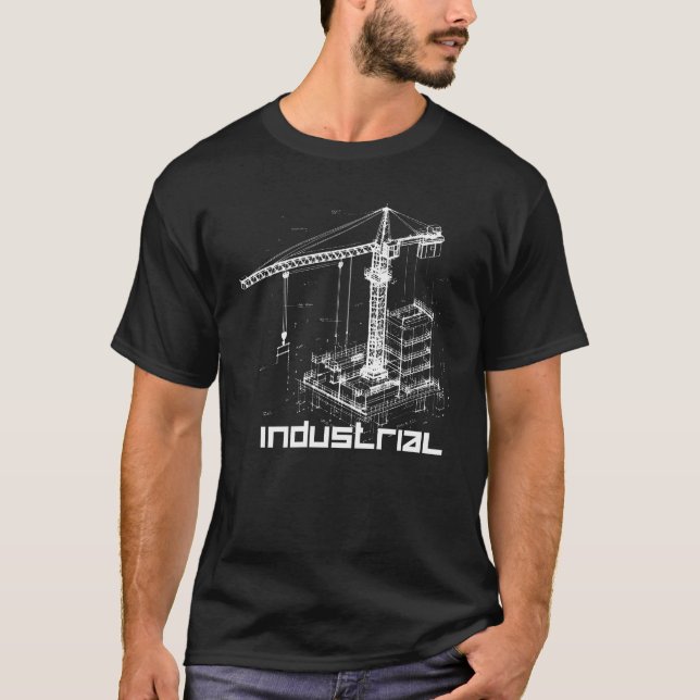 Industrial Crane Design T-Shirt (Front)