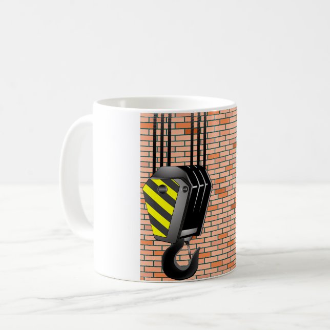Industrial Crane Hook with Brick Wall Coffee Mug (Front Left)