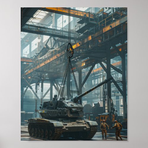Industrial Crane Tank Poster
