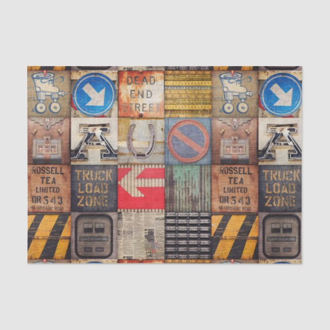 Industrial Decoupage Tissue for collage and crafts Tissue Paper (Front)