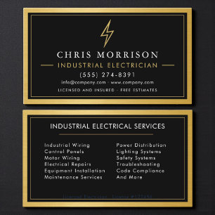 Industrial Electrician Metal Business Card