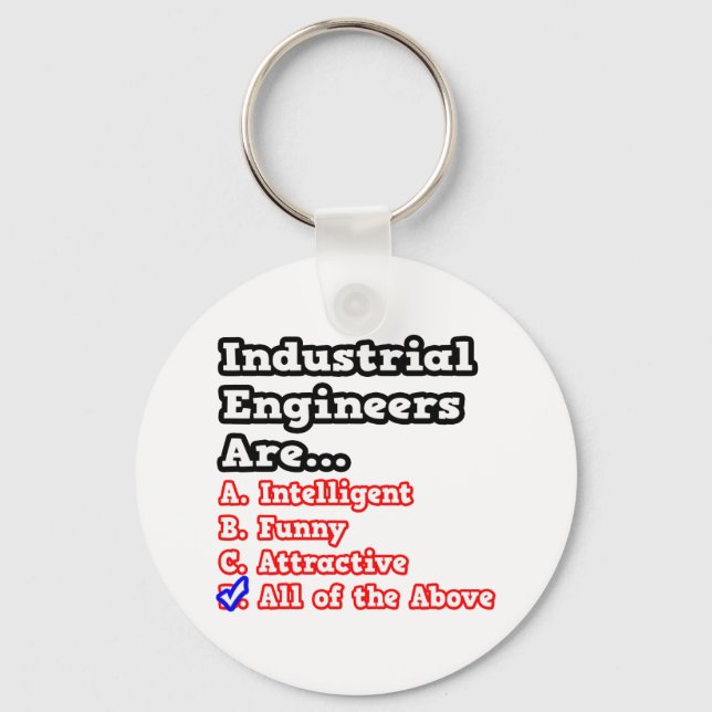 Industrial Engineer Quiz...Joke Keychain (Front)