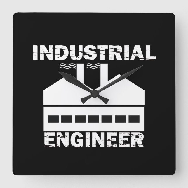 industrial engineer square wall clock (Front)
