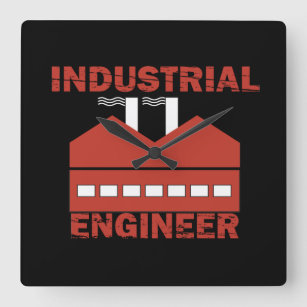 industrial engineer square wall clock
