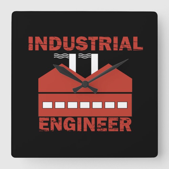 industrial engineer square wall clock (Front)