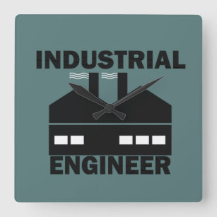 industrial engineer square wall clock