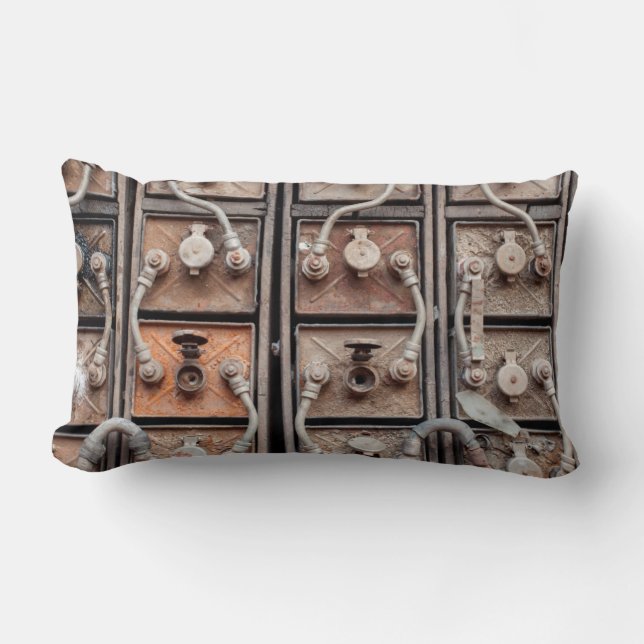 Industrial equipment in abandoned mine in Butte Lumbar Pillow (Front)