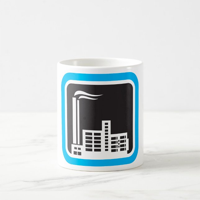 Industrial Factory Icon with Smokestacks Coffee Mug (Creator Uploaded)