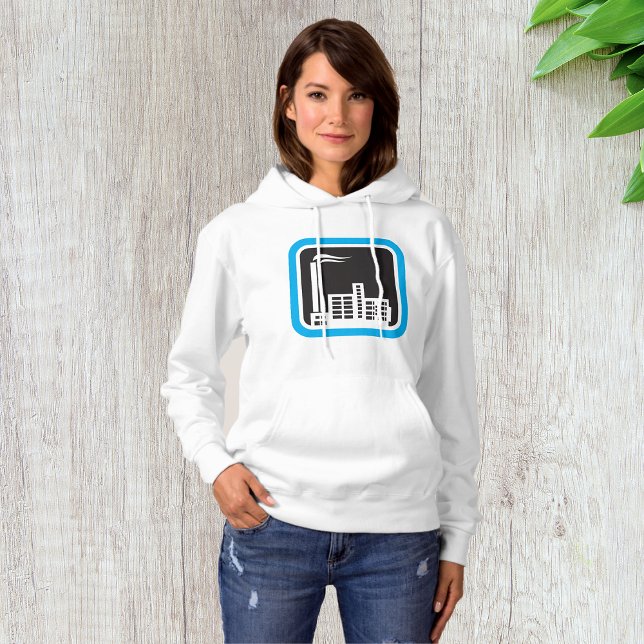 Industrial Factory Icon with Smokestacks Hoodie (Creator Uploaded)