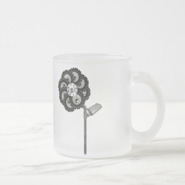 Industrial Flower Frosted Glass Coffee Mug (Right)
