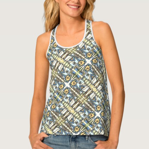 Industrial Flower-Modern Geometric Pattern Tank Top