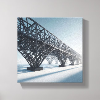 Industrial Geometric Lattice Architecture Canvas Print