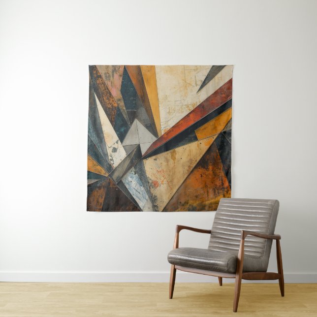 Industrial Geometry Fusion Abstract Surface Tapestry (In Situ)