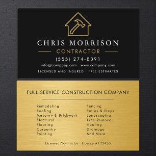 Industrial Gold Metal Building Construction Business Card