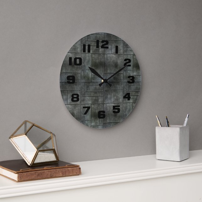 Industrial Gray Metal Large Clock (Office)