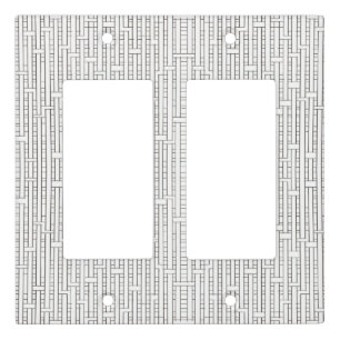 Industrial Grid-Black And White Minimalist Light Switch Cover