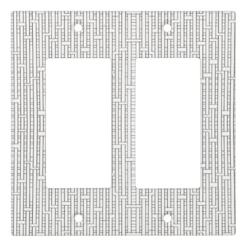 Industrial Grid_Black And White Minimalist Light Switch Cover