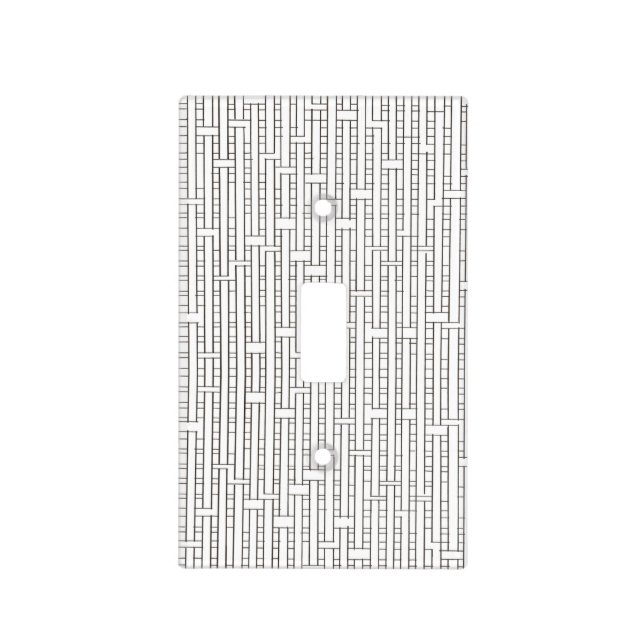Industrial Grid-Black And White Modern Bauhaus  Light Switch Cover (Front)