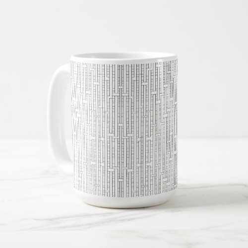 Industrial Grid-Black And White Modern Geometric Coffee Mug