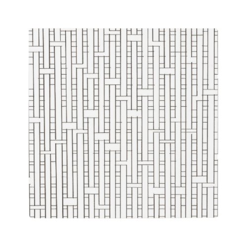 Industrial Grid_Black and White Modern Geometric Metal Print