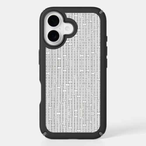 Industrial Grid-Black And White Modern Geometric  iPhone 16 Case