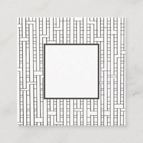 Industrial Grid_Black And White Modern Geometric Square Business Card