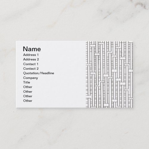 Industrial Grid_Black and White Modern Minimalist Business Card