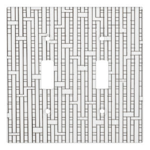 Industrial Grid-Black and White Modern Minimalist Light Switch Cover