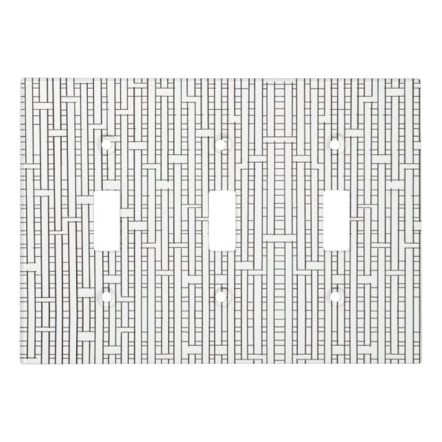 Industrial Grid-Black And White Modern Minimalist Light Switch Cover (Front)