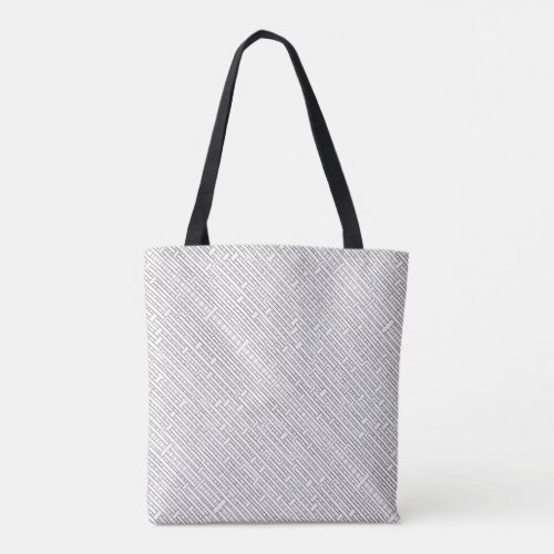 Industrial Grid-Black and White Modern Minimalist Tote Bag