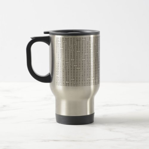 Industrial Grid-Modern Bauhaus Geometric Pattern Travel Mug