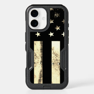Industrial Grunge American Flag Desert Sepia iPhone 16 Case