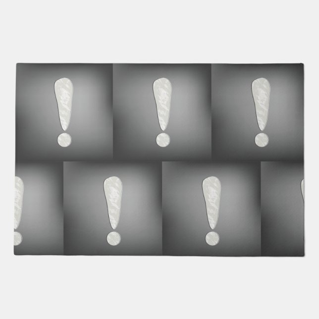 Industrial Grunge Exclamation Mark Symbol Doormat (Front)