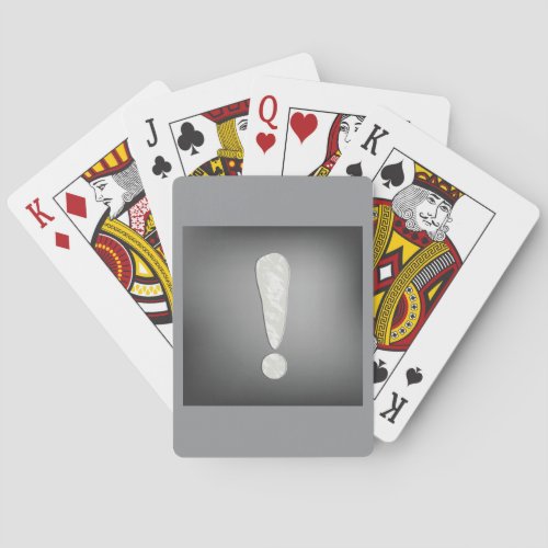 Industrial Grunge Exclamation Mark Symbol Poker Cards