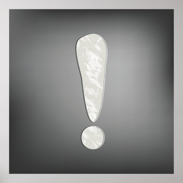 Industrial Grunge Exclamation Mark Symbol Poster (Front)