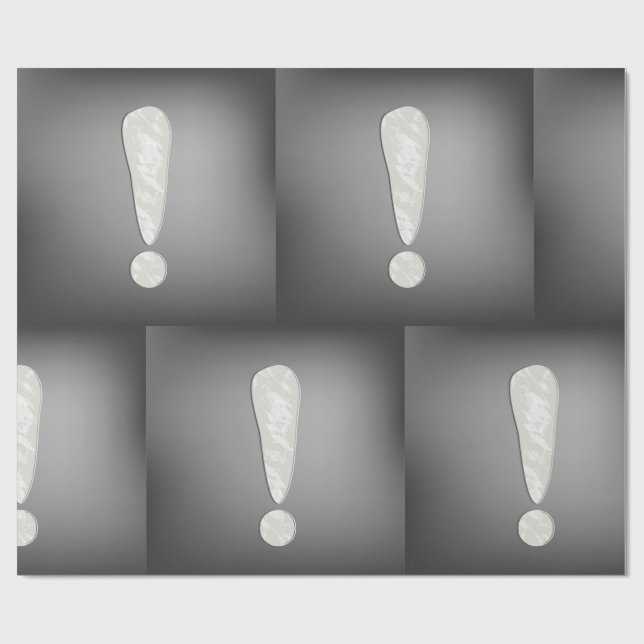Industrial Grunge Exclamation Mark Symbol Wrapping Paper (Flat)