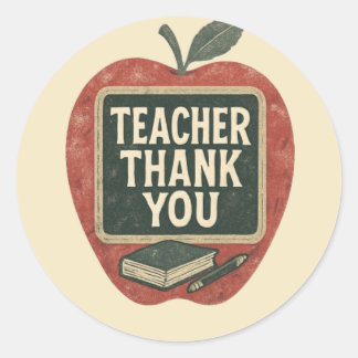 Industrial Grunge Teacher – Vintage Classroom Classic Round Sticker