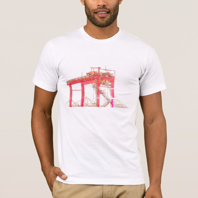 Industrial Harbor Harbour Port Dockside Crane  T-Shirt (Front)