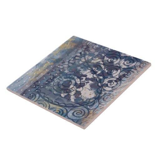 Industrial home artistic brown blue grey pattern ceramic tile