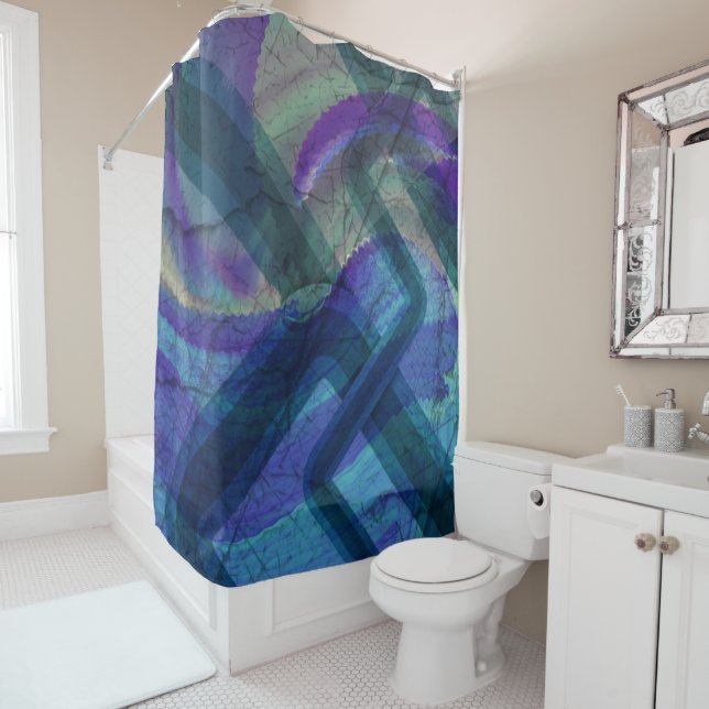 Industrial Landscape Abstract Shower Curtain (In Situ)