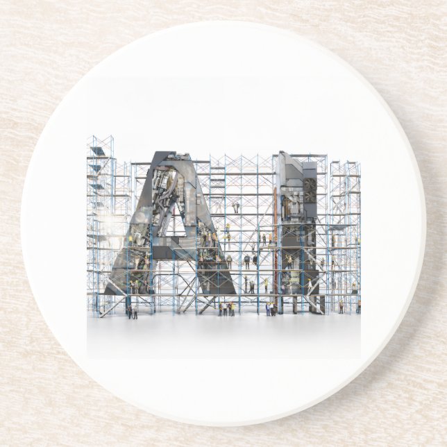 Industrial Letterform Architecture Art Coaster (Front)