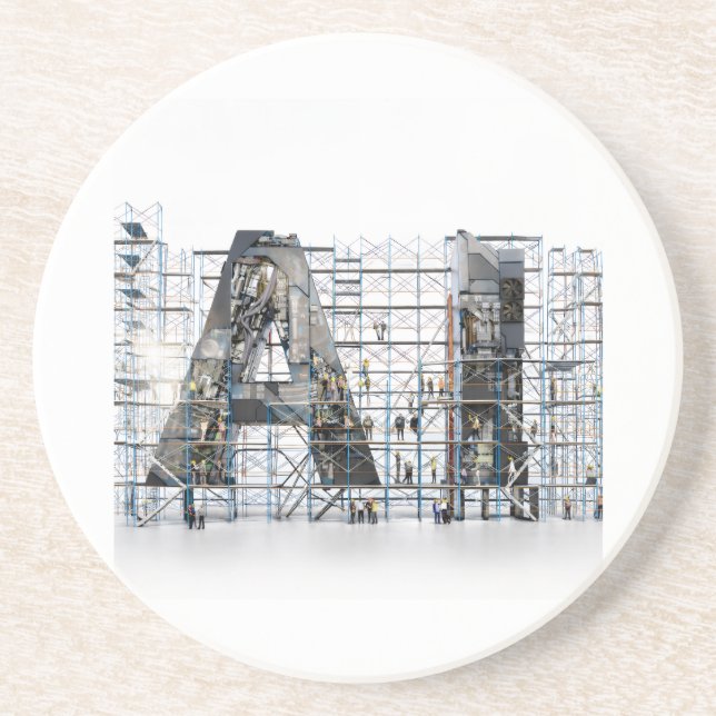 Industrial Letterform Architecture Art Coaster (Front)