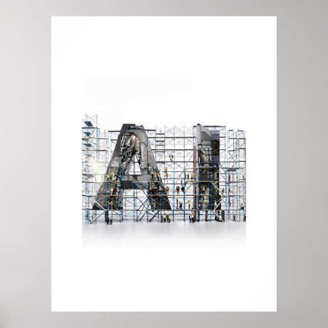 Industrial Letterform Architecture Art Poster (Front)