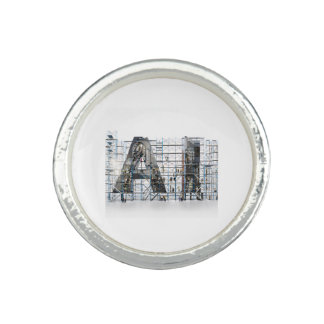 Industrial Letterform Architecture Art Ring