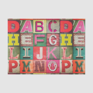 industrial lettering decoupage tissue or paper