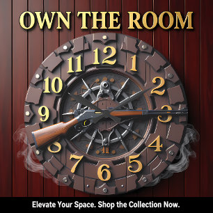 Industrial Lever Action Rifle Large Clock