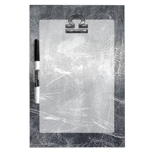 Industrial Libra Zodiac Sign in Silver Steel Dry Erase Board