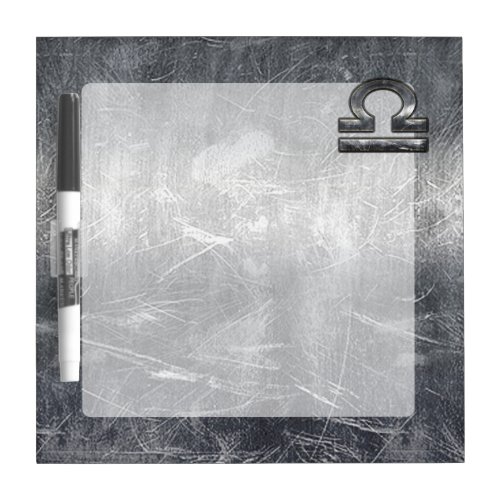 Industrial Libra Zodiac Sign in Silver Steel Dry_Erase Board